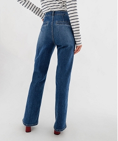 jean flare taille haute en denim stretch femme bleuG443801_3