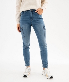 jean cargo slim taille normale femme bleuG444001_2
