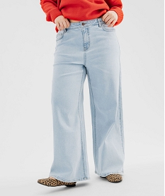GEMO Jean wide leg en coton stretch femme grande taille bleu standard