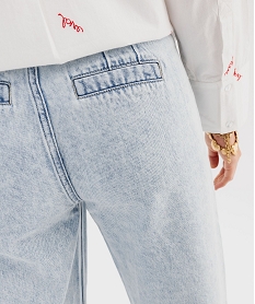 jean wide leg en coton a poches plaquees femme bleu stoneG444401_2