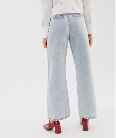 jean wide leg en coton a poches plaquees femme bleu stoneG444401_3