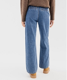 jean wide leg en coton a poches plaquees femme bleu vifG444501_3