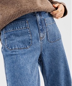 jean wide leg en coton a poches plaquees femme bleu vifG444501_4