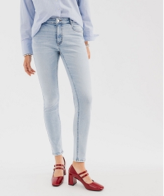 GEMO Jean slim taille normale en denim extensible femme Bleu
