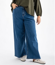 GEMO Jean wide leg en coton stretch femme grande taille Bleu