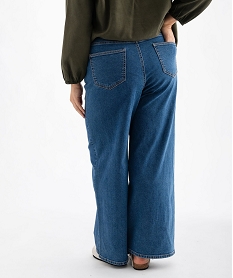 jean wide leg en coton stretch femme grande taille bleuG445301_3