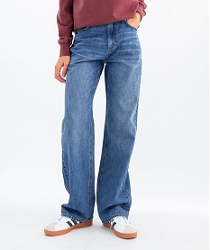 GEMO Jean wide leg taille haute femme Bleu