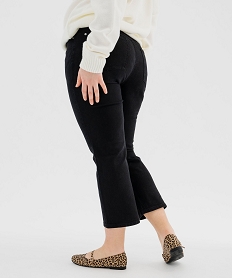 pantacourt droit en denim stretch femme grande taille noir vif pantacourt en jeanG446001_3