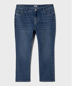 GEMO Pantacourt droit en denim stretch femme grande taille Bleu