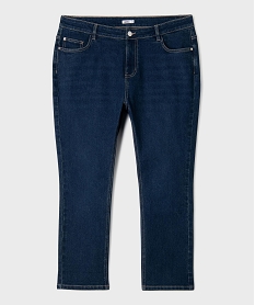 GEMO Pantacourt droit en denim stretch femme grande taille bleu standard