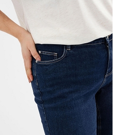 pantacourt droit en denim stretch femme grande taille bleu standard pantacourtsG446201_3