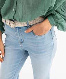 jean slim longueur 78eme avec ceinture femme bleu vif 78emeG446301_2