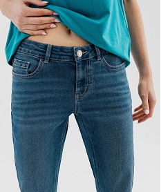 pantacourt en jean stretch coupe slim femme bleu pantacourt en jeanG446601_2