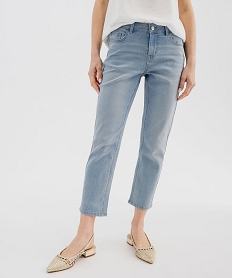 GEMO Pantacourt en jean stretch coupe slim femme blanc chine