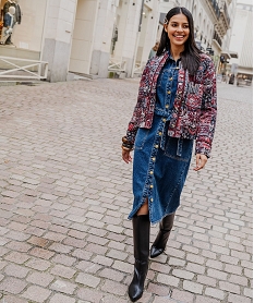 GEMO Robe en denim à manches longues femme Bleu