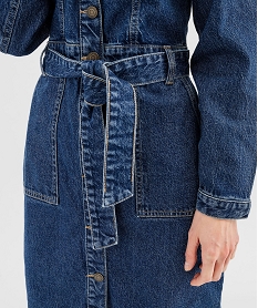 robe en denim a manches longues femme bleuG447401_3