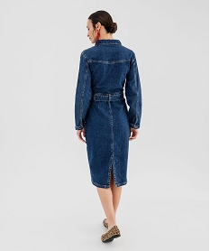 robe en denim a manches longues femme bleuG447401_4