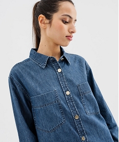 robe chemise en toile denim femme bleuG447501_2