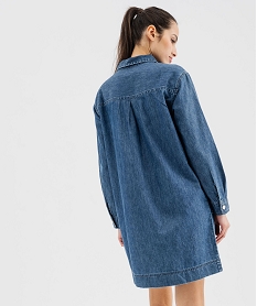 robe chemise en toile denim femme bleuG447501_3