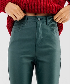 pantalon skinny enduit push-up taille haute femme vert standard pantalonsG447801_2