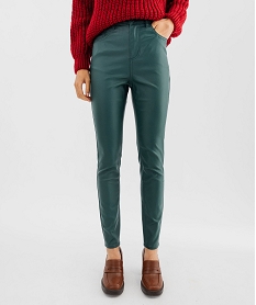pantalon skinny enduit push-up taille haute femme vert standard pantalonsG447801_4