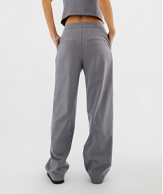 pantalon large a taille haute et fines rayures brillantes femme gris standard pantalonsG448501_3