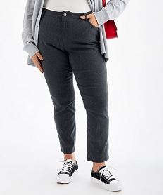 pantalon regular en viscose stretch femme grande taille gris standard pantalonsG448701_4
