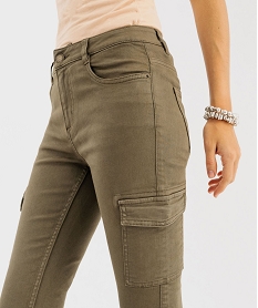 jean cargo slim en coton stretch femme kaki standard pantalonsG448801_2