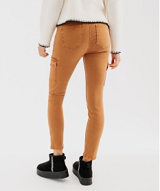 jean cargo slim en coton stretch femme marron vif pantalonsG448901_3