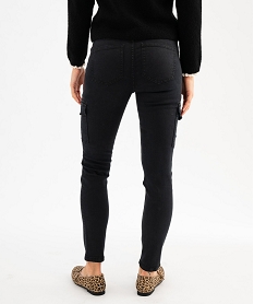 jean cargo slim en coton stretch femme noirG449001_3
