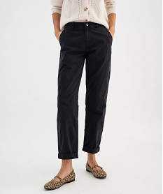 pantalon chino coupe regular femme noir standard pantalonsG449101_2