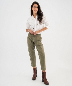jean mom avec poches plaquees femme - lulucastagnette kaki standard pantalonsG449201_4