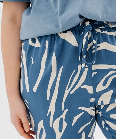 pantalon fluide a motifs fleuris femme grande taille bleu pantalonsG450001_2