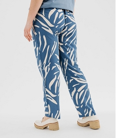 pantalon fluide a motifs fleuris femme grande taille bleu pantalonsG450001_3