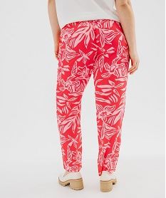 pantalon fluide a motifs fleuris femme grande taille rouge pantalonsG450101_3