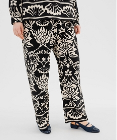 GEMO Pantalon fluide imprimé femme grande taille Noir
