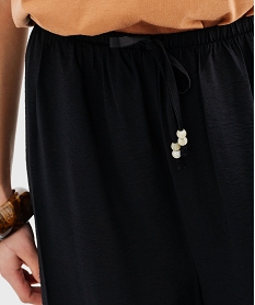 pantalon fluide coupe large avec ceinture elastique femme noir standard pantalonsG451201_2