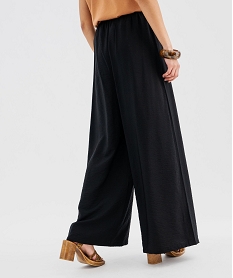 pantalon fluide coupe large avec ceinture elastique femme noir standard pantalonsG451201_3