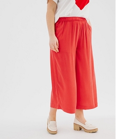 GEMO Pantacourt large en Lyocell et viscose femme grande taille rouge standard