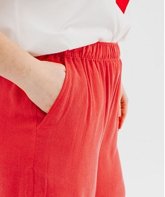 pantacourt large en lyocell et viscose femme grande taille rouge standard pantalonsG451401_2