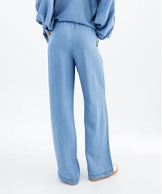 pantalon large en lyocell avec ceinture elastique femme bleu standard pantalonsG451801_3