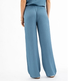 pantalon large et fluide en satin froisse femme bleu standard pantalonsG452001_3