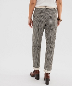 pantalon carotte imprime en coton stretch femme noir standard pantalonsG452601_3