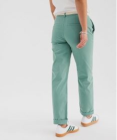 pantalon carotte en coton stretch femme vert standard pantalonsG452701_3