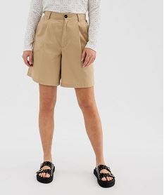 GEMO Bermuda ample en coton femme beige standard