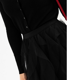 jupe longue en tulle avec ceinture elastique femme noir standardG454001_4