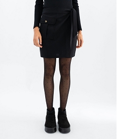 GEMO Jupe courte portefeuille à poche femme noir standard