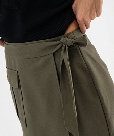jupe courte portefeuille a poche femme vertG454201_2