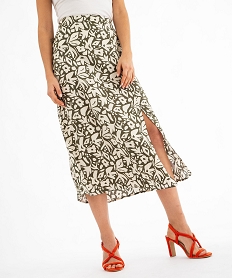 GEMO Jupe longue imprimée en viscose femme Imprimé