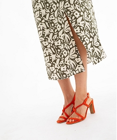 jupe longue imprimee en viscose femme vertG454801_2